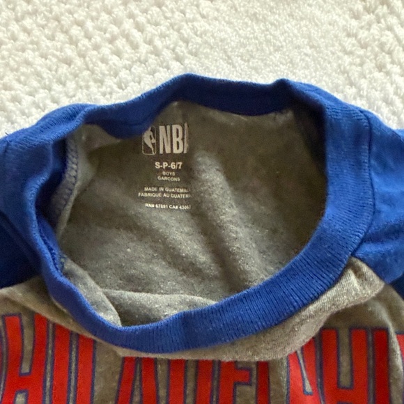 Philadelphia 76ers Kids Raglan Shirt - Blue and Red - Picture 4 of 6